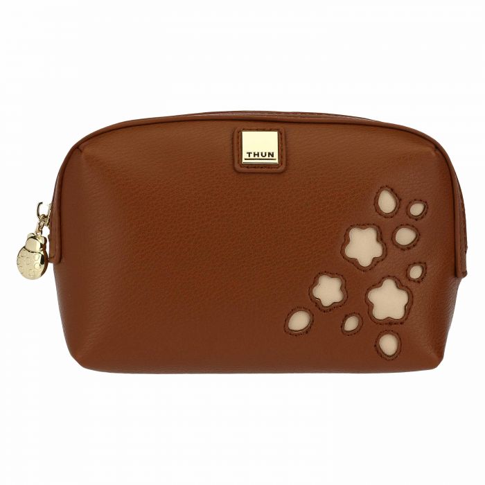 Trousse multiuso in ecopelle Country con ricamo traforato