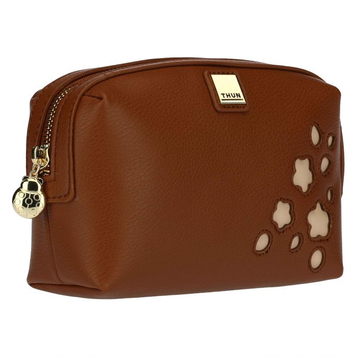 Trousse multiuso in ecopelle Country con ricamo traforato - immagine 2