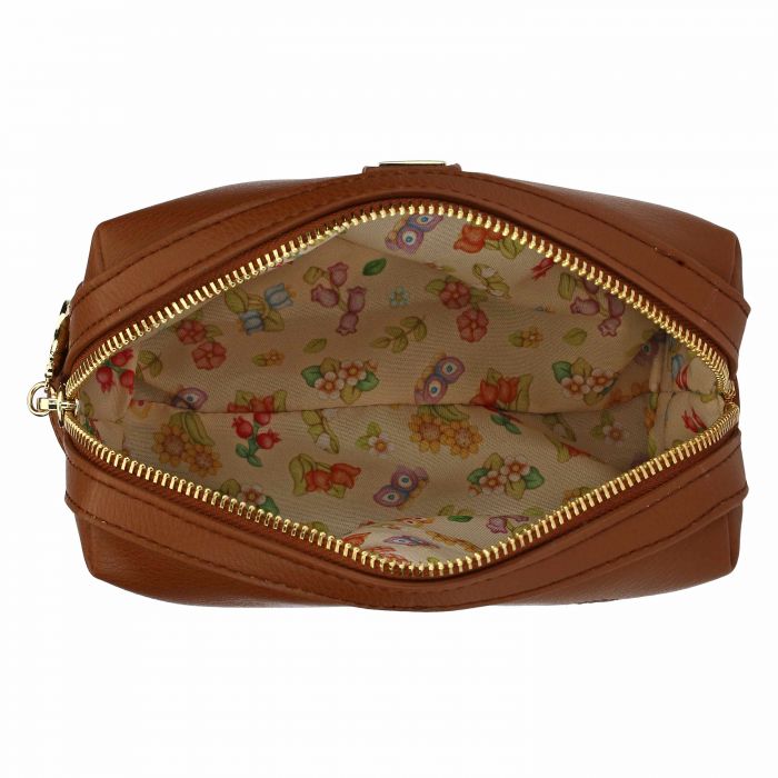 Trousse multiuso in ecopelle Country con ricamo traforato - immagine 4