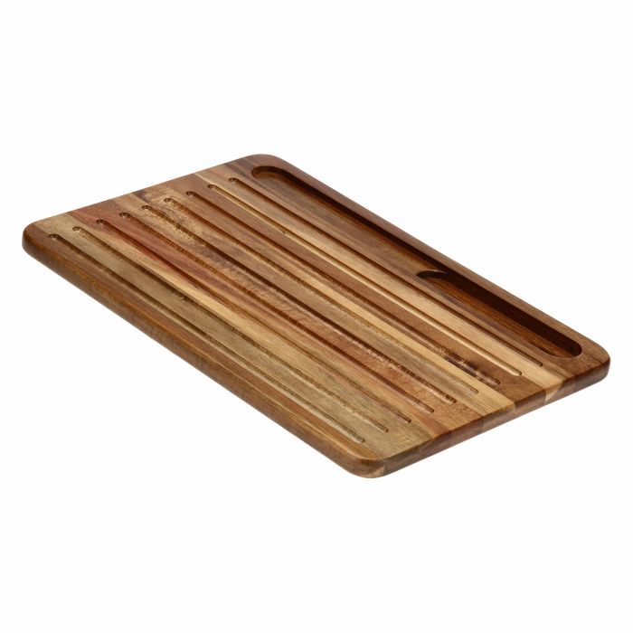 Set tagliere in legno con coltello per pane e canovaccio Country - immagine 2