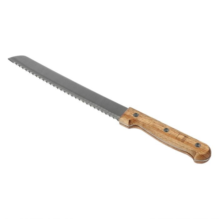 Set tagliere in legno con coltello per pane e canovaccio Country - immagine 3