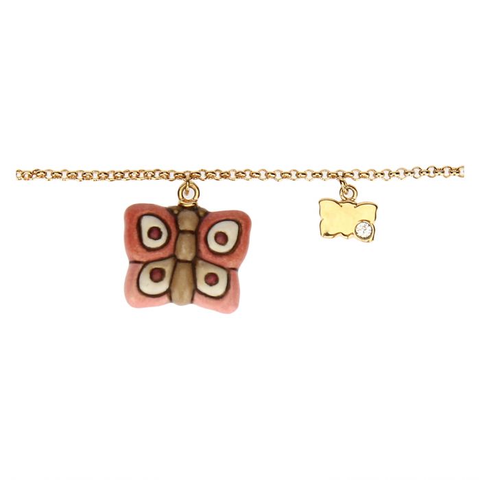 Bracciale Current Mamma placcato in oro "Farfalle in festa"