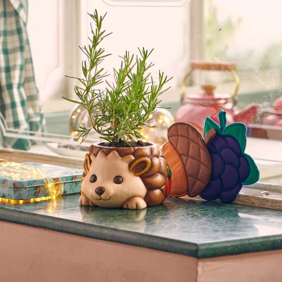 Coprivaso piccolo a forma di riccio in ceramica "Preludio d'inverno" - immagine 7