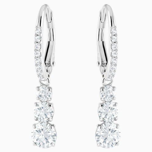 ORECCHINI ATTRACT TRILOGY ROUND, BIANCO, PLACCATURA RODIO