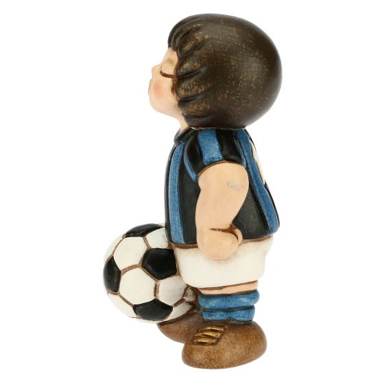 Bimbo calciatore nero azzurro piccolo - immagine 2