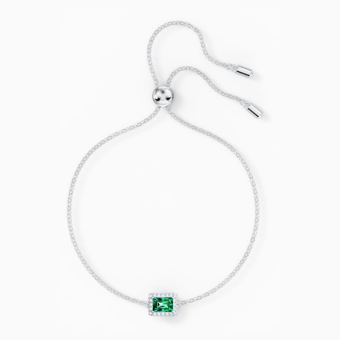 BRACCIALETTO ANGELIC RECTANGULAR, VERDE, PLACCATO RODIO - immagine 3