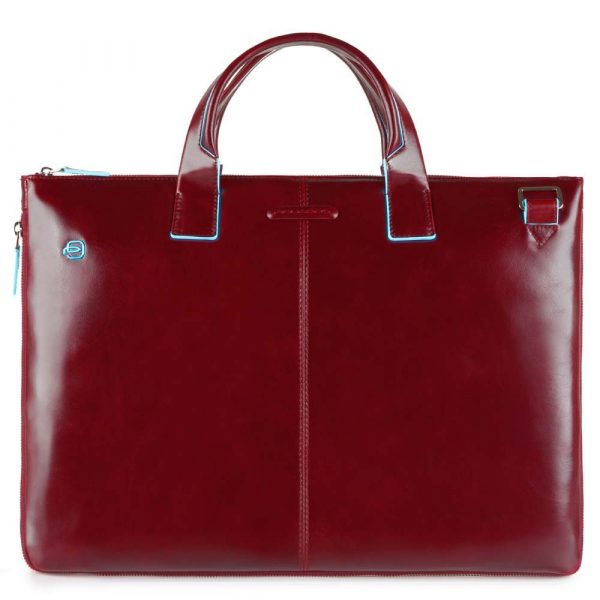 Cartellina sottile in pelle due manici Blue Square