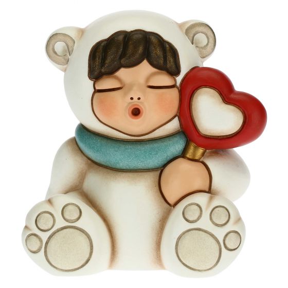 Bimba orso polare grande con leccalecca