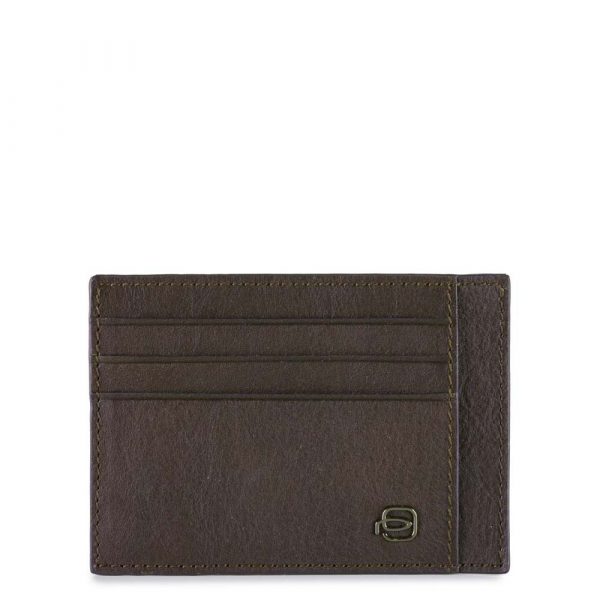 Porta carte di credito in pelle Black Square