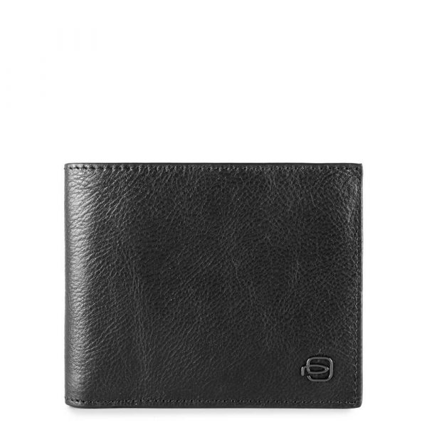 Portafoglio uomo con portamonete e protezione anti-frode RFID Black Square