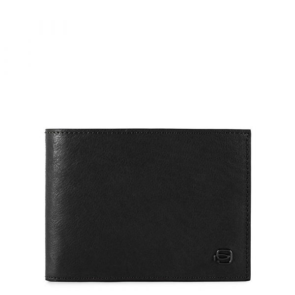 Portafoglio uomo con porta monete in pelle Black Square