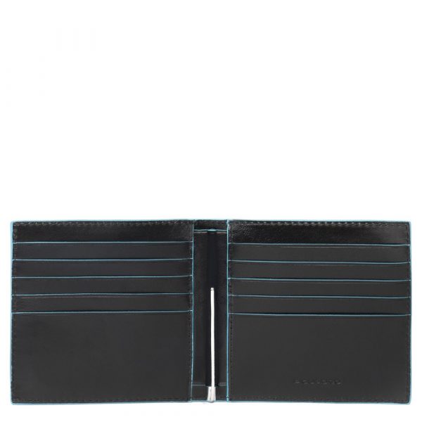 Portafogli con molla porta dollari in pelle Blue Square