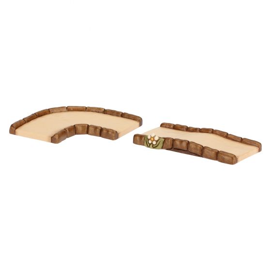 Set 1 pezzo di strada dritta e 1 pezzo di strada curva Presepe classico