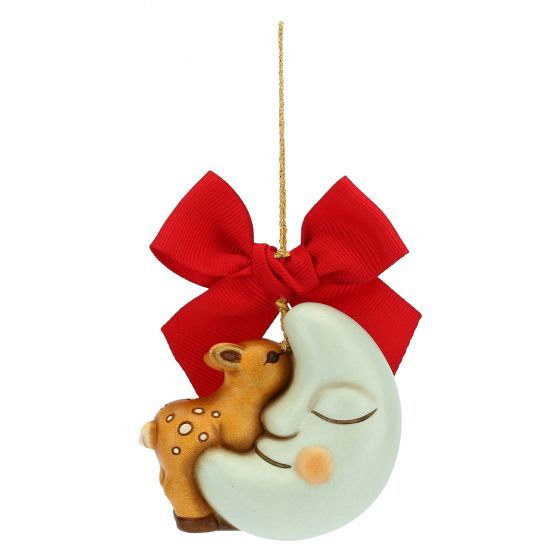 Addobbo per albero di Natale cerbiatto con luna grande - immagine 2