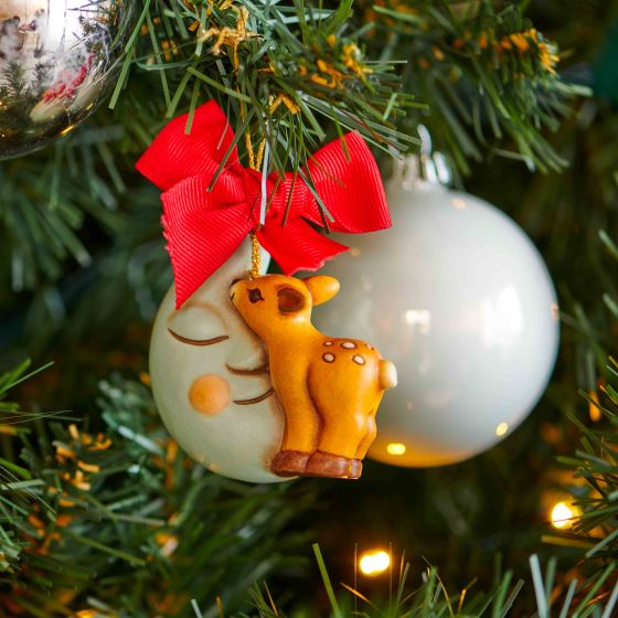 Addobbo per albero di Natale cerbiatto con luna grande - immagine 3