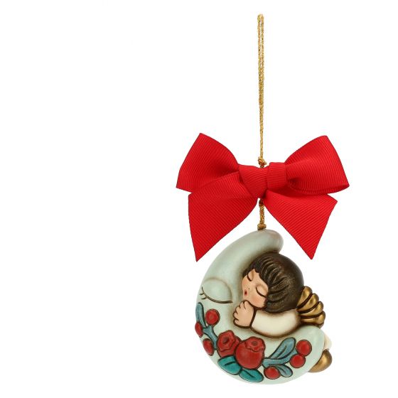 Addobbo per albero di Natale angelo con luna grande