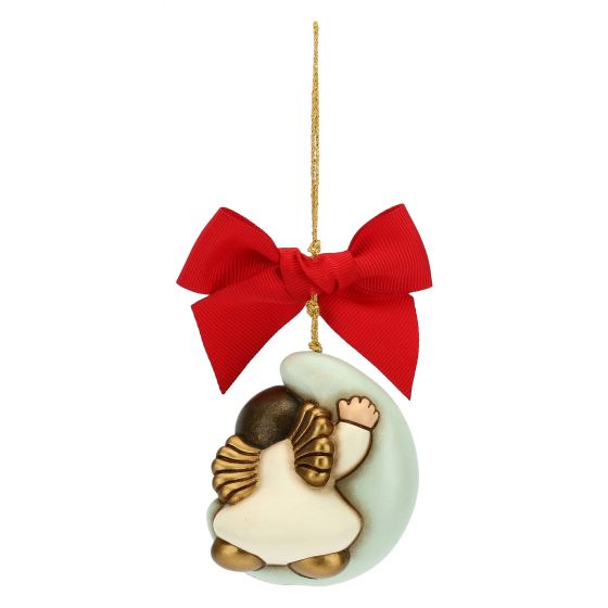 Addobbo per albero di Natale angelo con luna grande - immagine 2