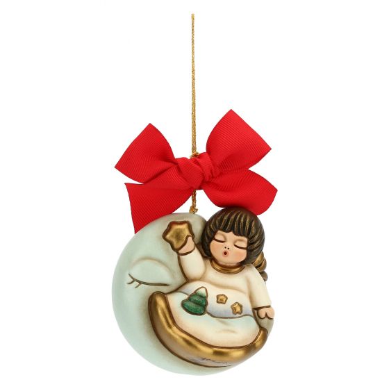 Addobbo per albero di Natale angelo su luna maxi