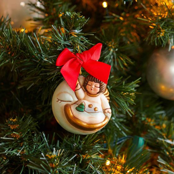 Addobbo per albero di Natale angelo su luna maxi - immagine 3