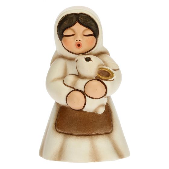Donna con coniglio Presepe classico variante bianca