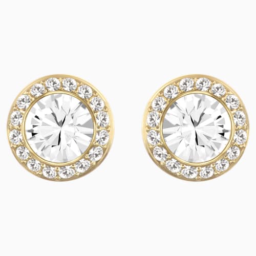ORECCHINI STUD ANGELIC, BIANCO, PLACCATO ORO