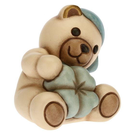 Teddy con quadrifoglio portafortuna blu - immagine 5