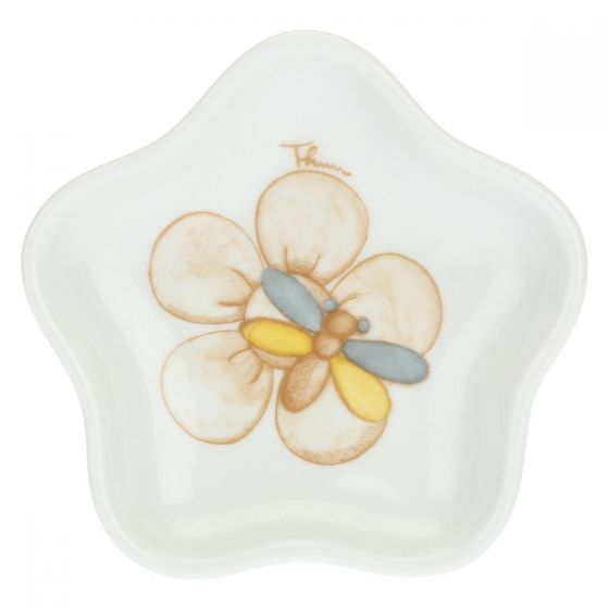Poggia bustina in porcellana Elegance a forma di fiore