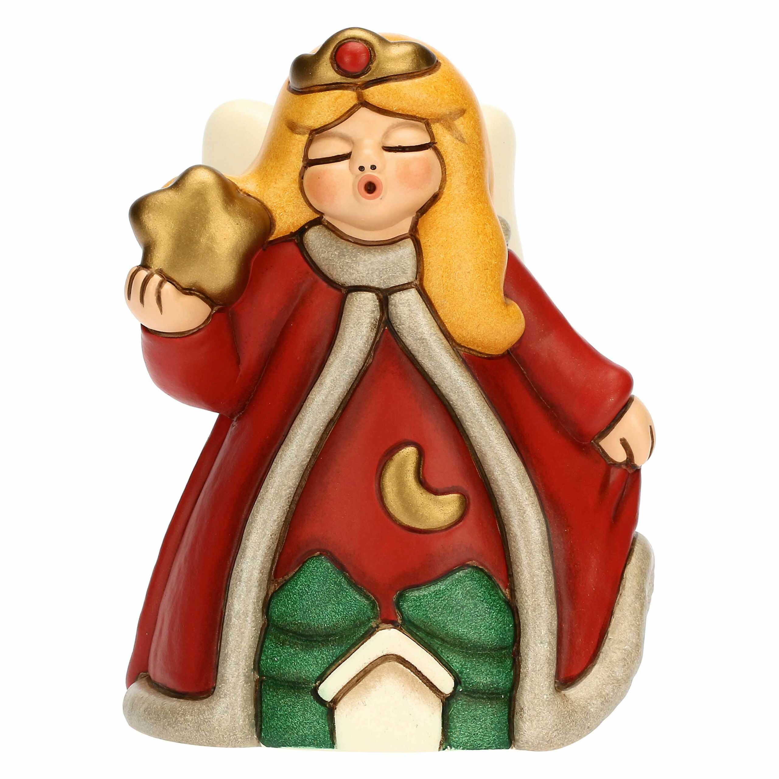 Regina delle Fate Shaila con corona dorata in ceramica Bosco Magico