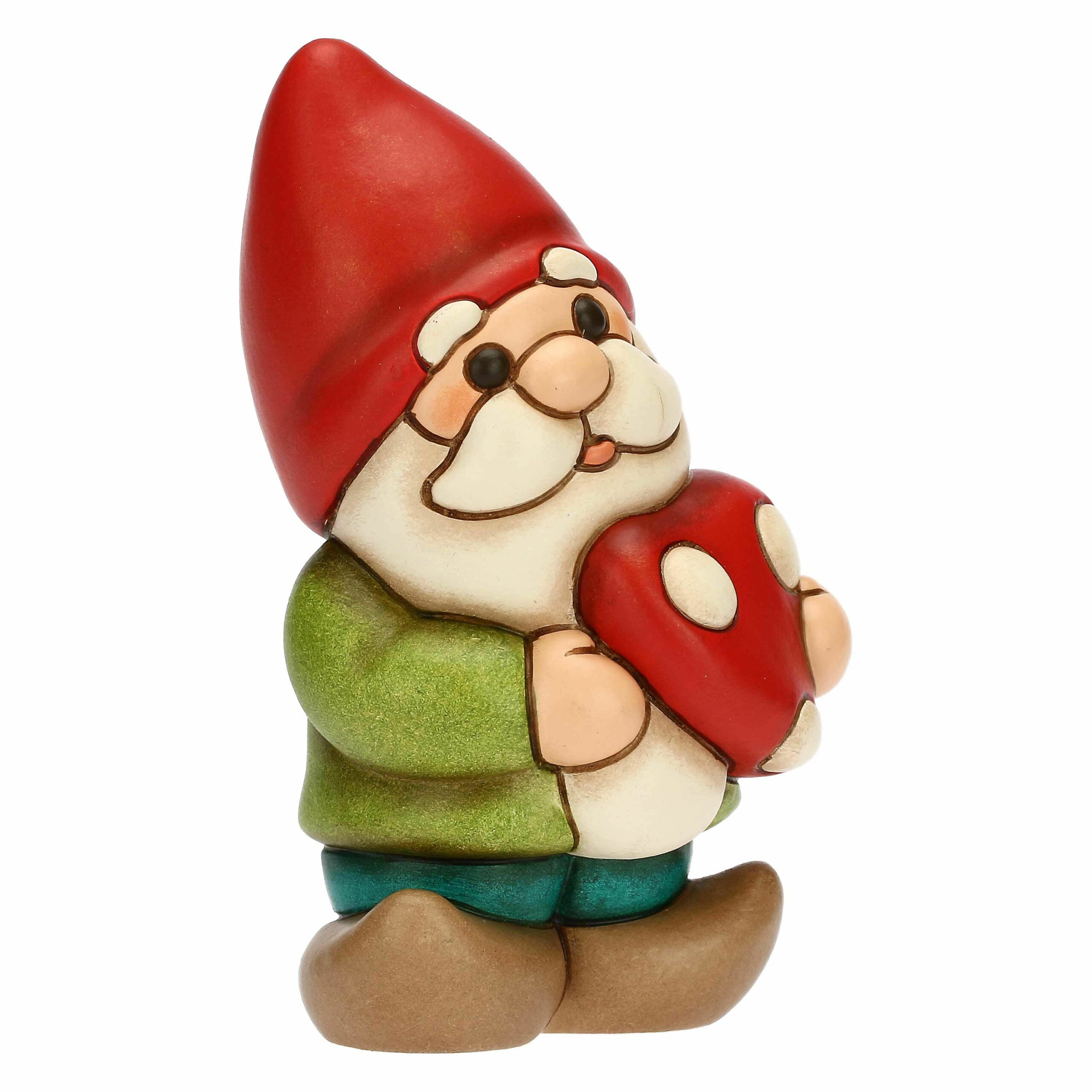 Gnomo Oliver con fungo rosso in ceramica Bosco Magico - immagine 5