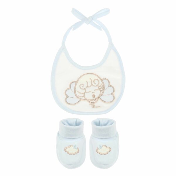 Set bavetta e scarpine lui in cotone