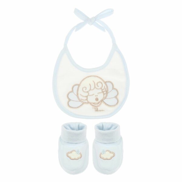 Set bavetta e scarpine lui in cotone