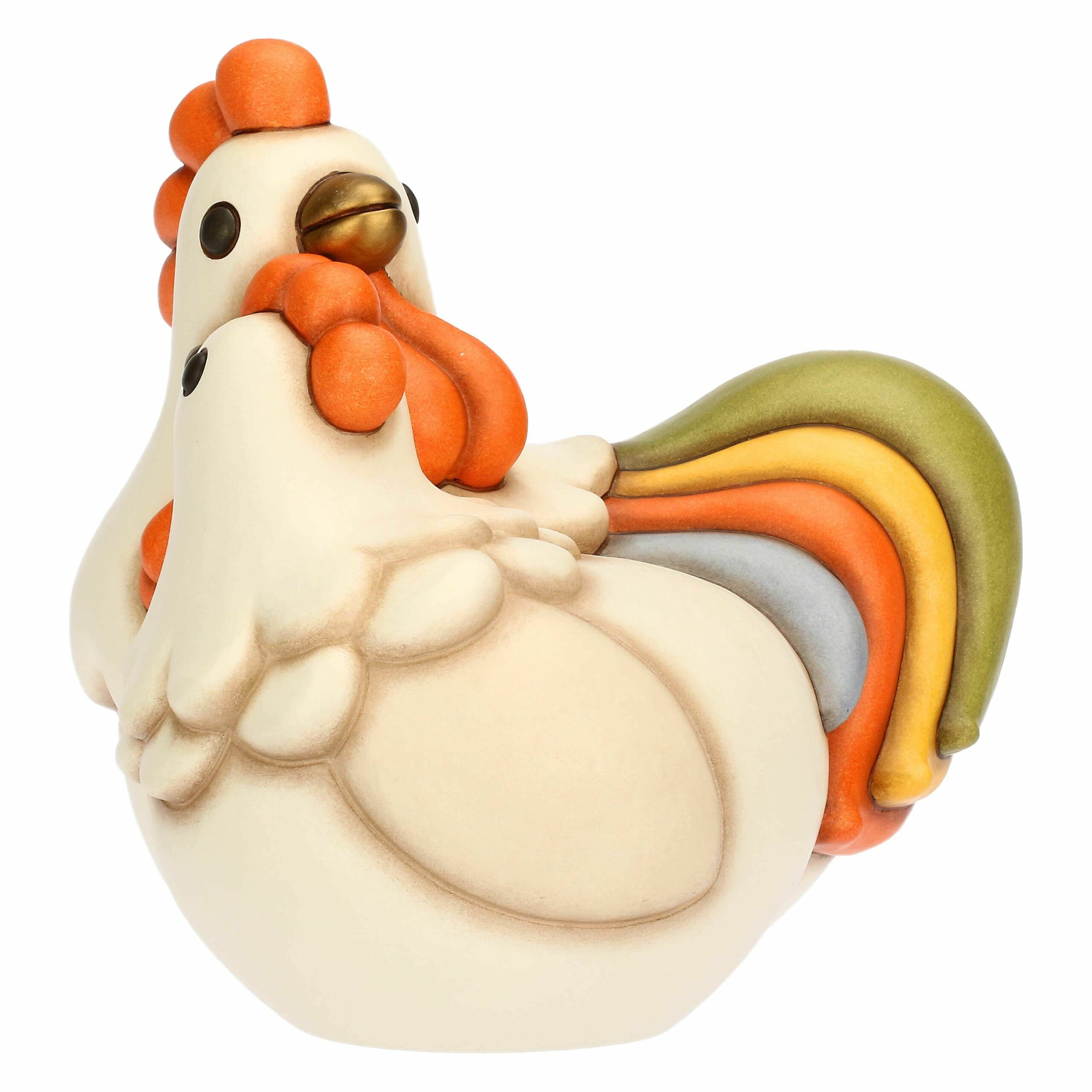 Coppia gallo Jack e gallina Ester in ceramica - immagine 2