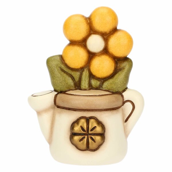 Mini annaffiatoio in ceramica con margherita