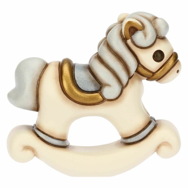 Cavallino a dondolo lui in ceramica