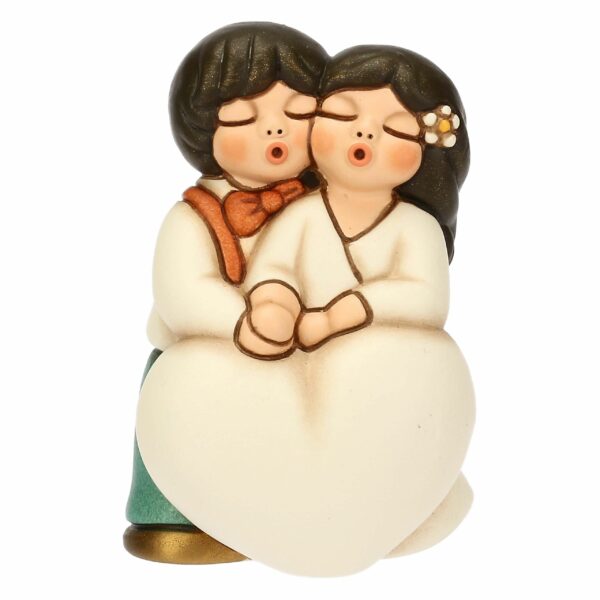 Sposini in ceramica con cuore, piccoli