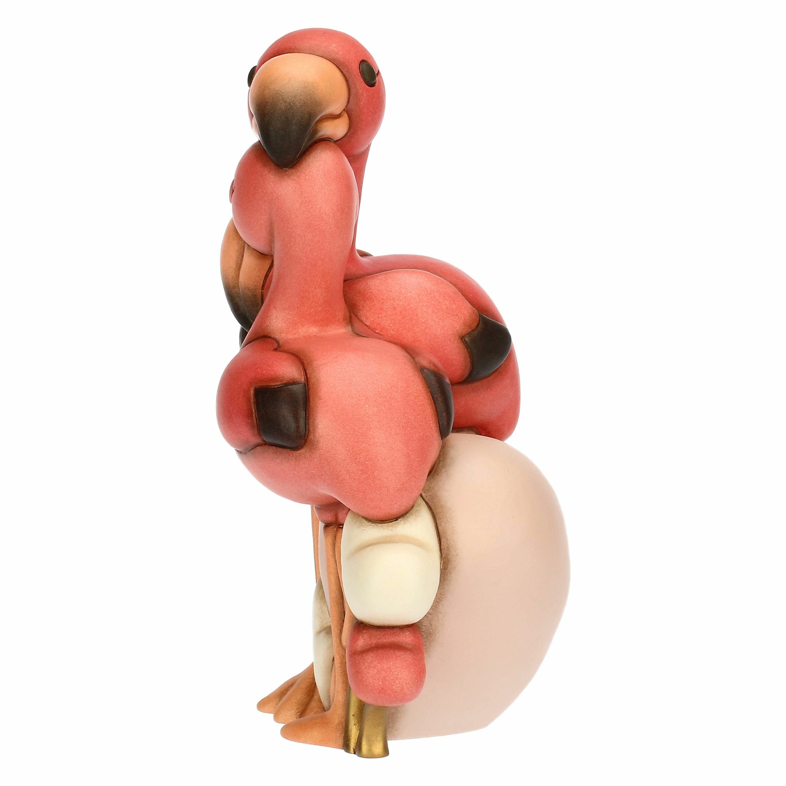 Coppia fenicotteri in ceramica con cuori, maxi - immagine 2