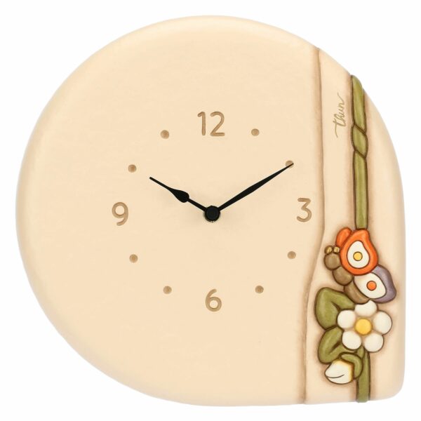 Orologio da parete con farfalla e fiori in ceramica Country Bloom