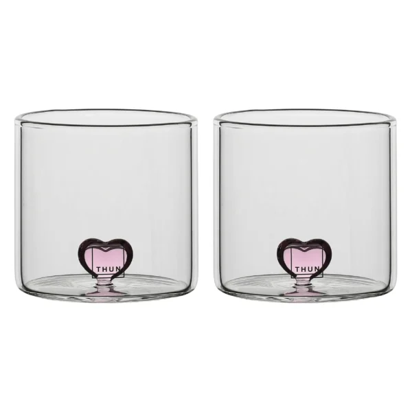 Set 2 bicchierini in vetro con cuore