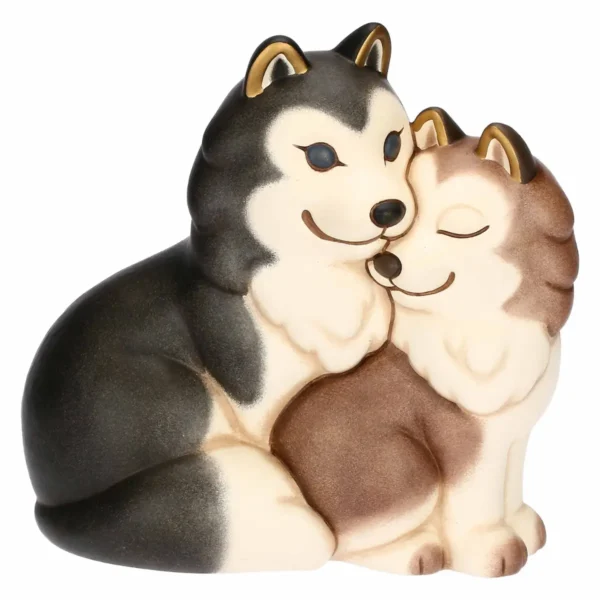 Coppia Husky Polo e Alaska in ceramica