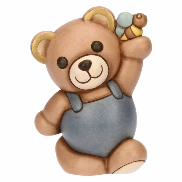 Teddy primavera con ape in ceramica, medio