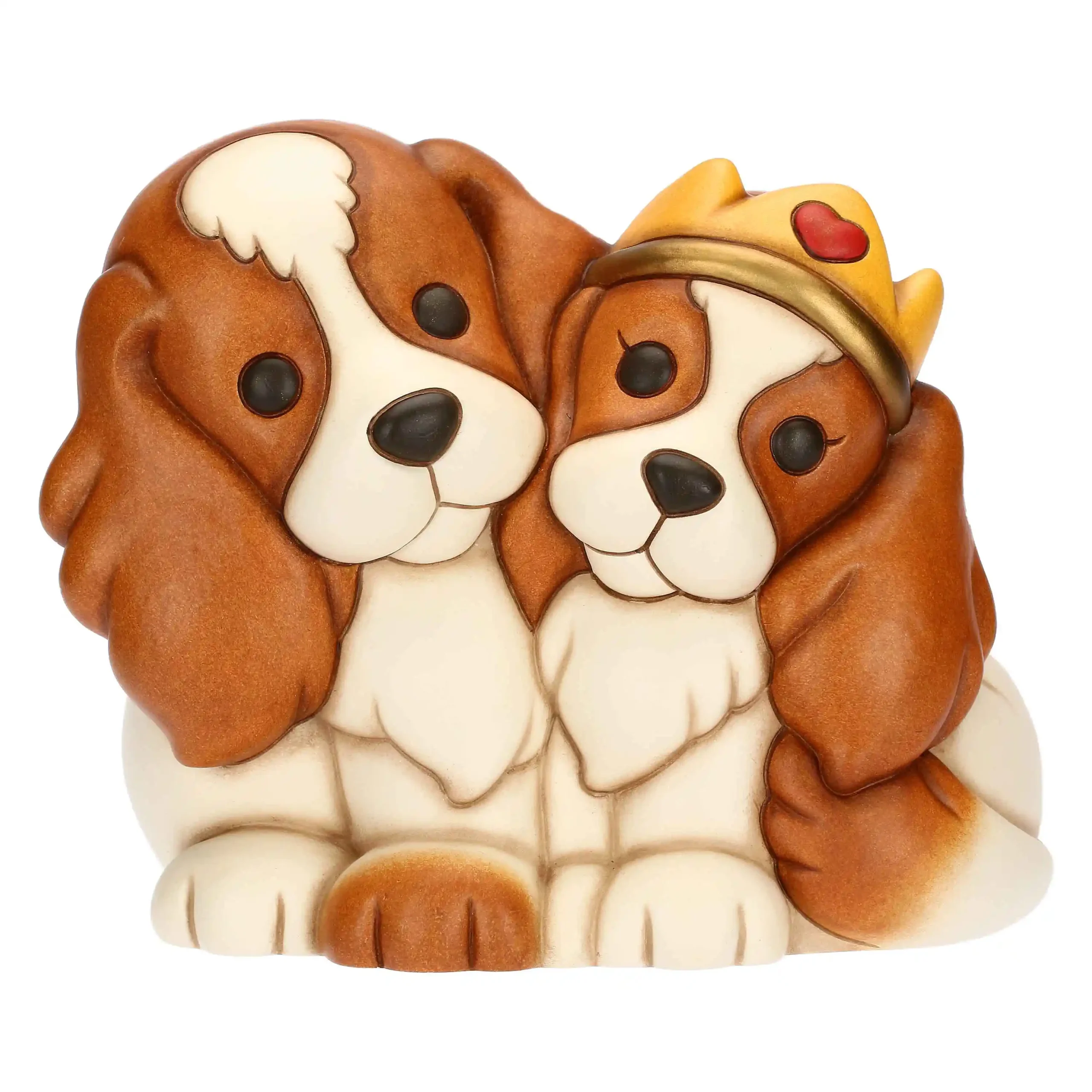 Coppia cani Cavalier King in ceramica