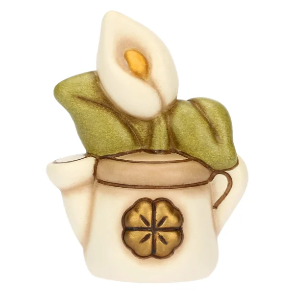 Mini annaffiatoio in ceramica con calla