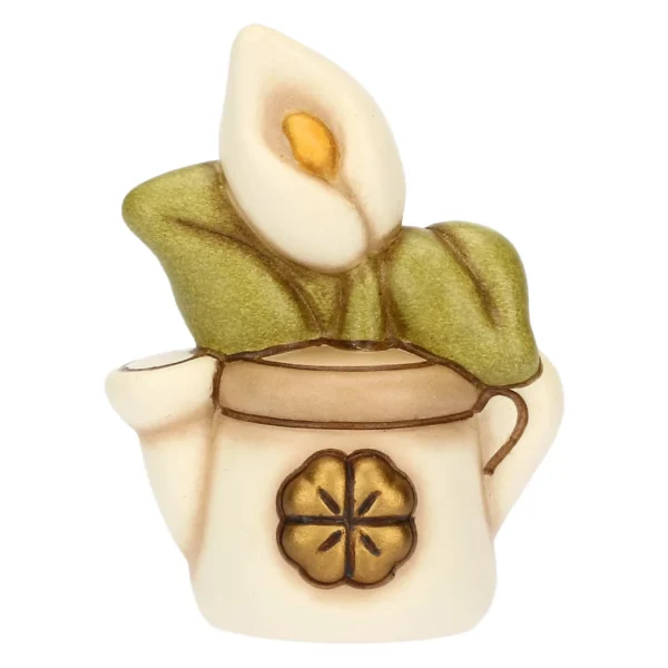 Mini annaffiatoio in ceramica con calla