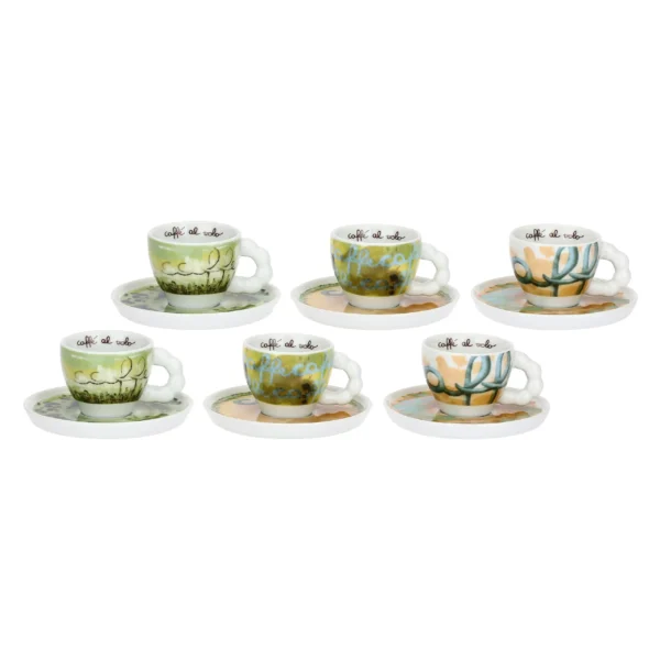 Set 6 tazzine espresso con piattino, Vogliadi