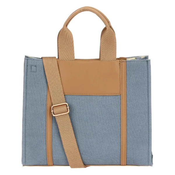 Tote bag denim/marrone, media