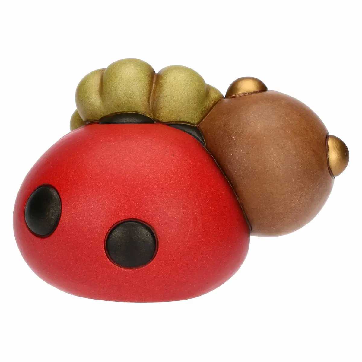 Coccinella Ella con quadrifoglio portafortuna in ceramica, media - immagine 3